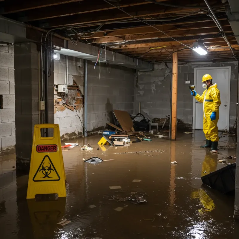 Flooded Basement Electrical Hazard in Fairmont, WV Property
