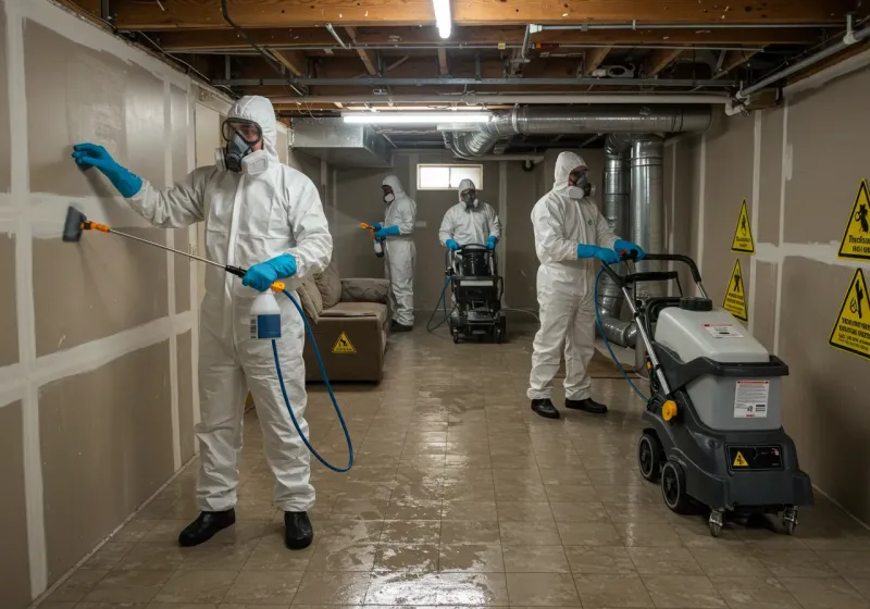 Basement Moisture Removal and Structural Drying process in Fairmont, WV